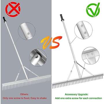 Landscape Rake 36 Inch Head, Leaf Rakes for Lawns with 67 Inch Handle,Aluminum Yard Rake Tool for Loosening Soil, Landscaping Lawn Care , Lake Garden Pond and Beach Care