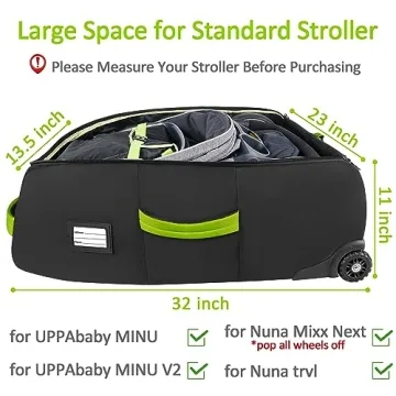 YOREPEK Padded Stroller Travel Bag with Wheels