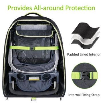 YOREPEK Padded Stroller Travel Bag with Wheels
