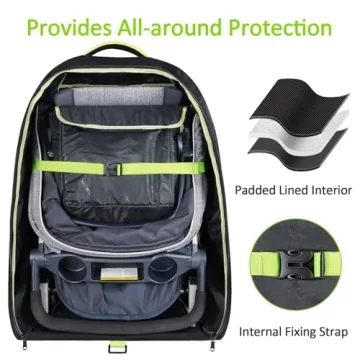 YOREPEK Padded Stroller Travel Bag with Wheels