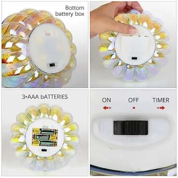 Romingo Lighted LED Mercury Glass Pumpkin with Timer