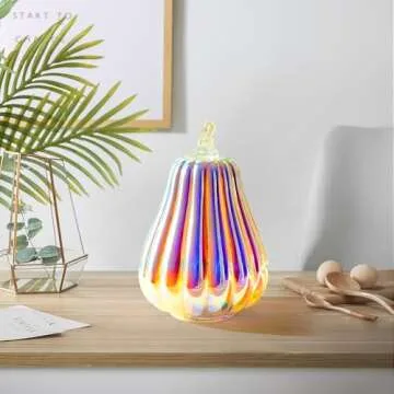 Romingo Lighted LED Mercury Glass Pumpkin with Timer