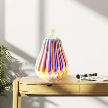 Romingo Lighted LED Mercury Glass Pumpkin with Timer