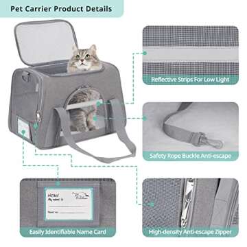 Echohana Airline Approved Pet Carrier for Cats and Dogs