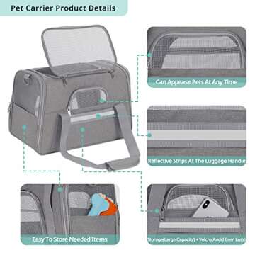 Echohana Airline Approved Pet Carrier for Cats and Dogs