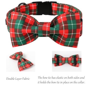 Lioned Paws Christmas Dog Collar for Medium Dogs Adjustable