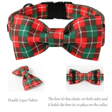 Lioned Paws Christmas Dog Collar for Medium Dogs Adjustable