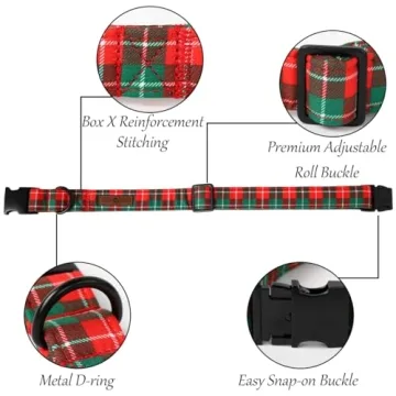 Lioned Paws Christmas Dog Collar for Medium Dogs Adjustable