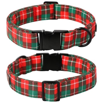 Lioned Paws Christmas Dog Collar for Medium Dogs Adjustable