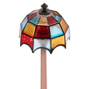 Mini Dollhouse Tiffany Lamp | LED Lighting for Decor