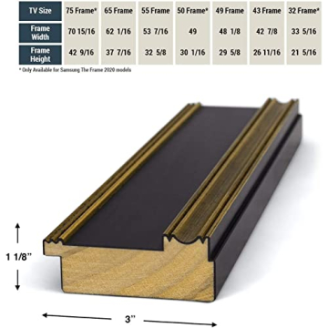 Antique Gold Black Deco TV Frames for Samsung Frame TV