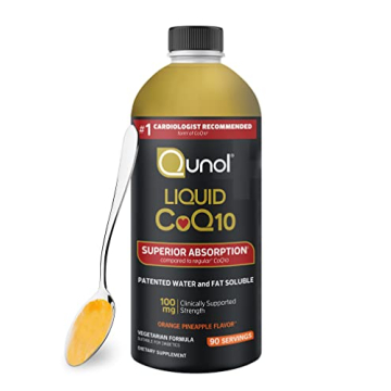 Qunol CoQ10 Liquid Supplement 100mg for Heart Health, 90 Servings - Delicious Flavor!