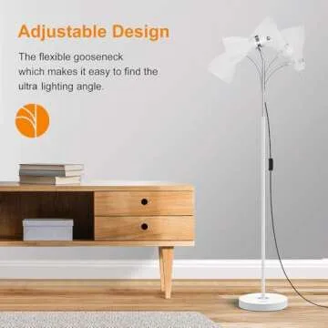 LEPOWER Floor Lamp - Adjustable Gooseneck With Heavy Base