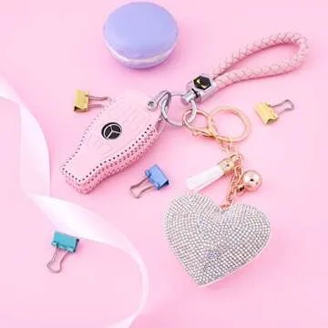 Soleebee Glitter Love Heart Keychain Sparkly Bag Charm