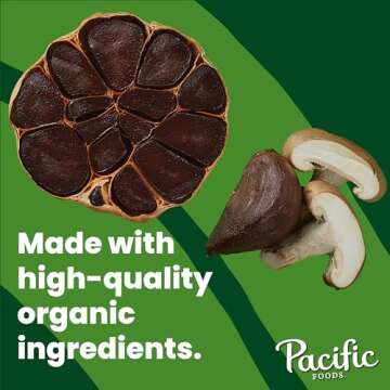 Pacific Foods Organic Chicken Bone Broth With Black Garlic and Shiitake Mushroom, 32 oz Carton