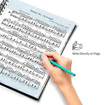 MECCALINE Sheet Music Folder - 80 Sheets Spiral Binder for Piano