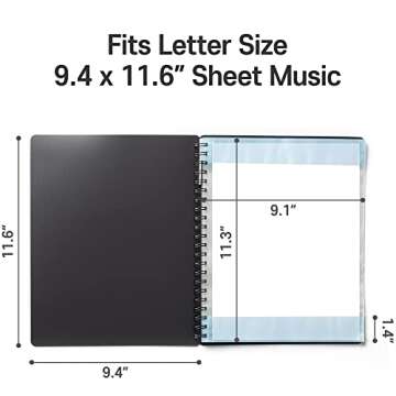 MECCALINE Sheet Music Folder - Stylish 80 Pages Organizer