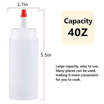 Squeeze Bottle, Shekure 30Pcs 4 Oz Premium Food Grade Plastic Bottles with Squeeze Top Caps Include ...