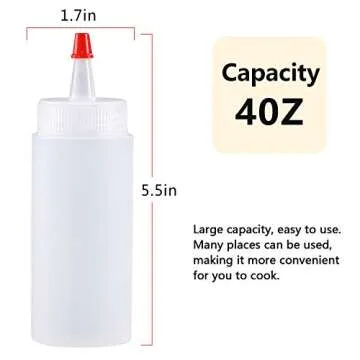 Squeeze Bottle, Shekure 30Pcs 4 Oz Premium Food Grade Plastic Bottles with Squeeze Top Caps Include ...