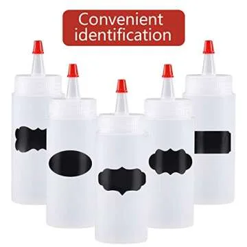 Squeeze Bottle, Shekure 30Pcs 4 Oz Premium Food Grade Plastic Bottles with Squeeze Top Caps Include 2 Labels and 1 Pen for Icing Cookie Decorating Sauces Condiments Arts Crafts BPA Free