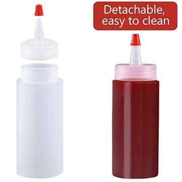 Squeeze Bottle, Shekure 30Pcs 4 Oz Premium Food Grade Plastic Bottles with Squeeze Top Caps Include 2 Labels and 1 Pen for Icing Cookie Decorating Sauces Condiments Arts Crafts BPA Free