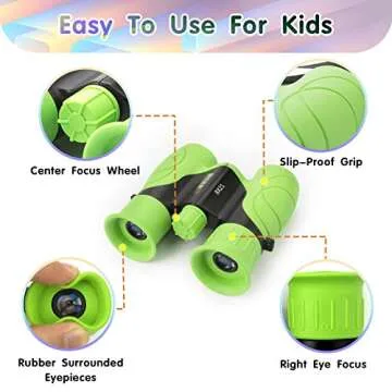 REAPP Binoculars for Kids High-Resolution 8x21, Gift for Boys & Girls Shockproof Compact Kids Binoculars for Bird Watching, Hiking, Camping, Travel, Learning, Spy Games & Exploration