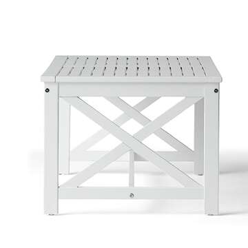 Christopher Knight Home Ivan Outdoor Acacia Wood Coffee Table, Pu White