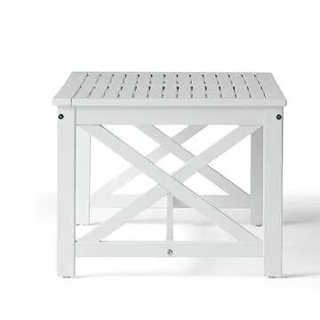 Christopher Knight Home Ivan Outdoor Acacia Wood Coffee Table, Pu White
