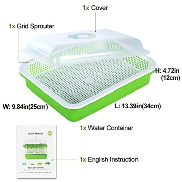 LeJoy Garden Seed Sprouter Tray Easy BPA Free Healthy Grower