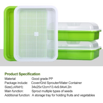 LeJoy Garden Seed Sprouter Tray Easy BPA Free Healthy Grower