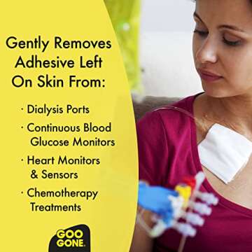 Goo Gone Bandage Adhesive Remover For Skin - 8 Ounce - Safe Method to Remove Sports Tape, KT Tape, Temporary Tattoos, Ink, Medical Bandages and More