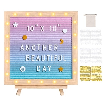VEVOR Gradient Felt Letter Board, 10"x10" Felt Message Board, Changeable Sign Boards with 510 Letter...
