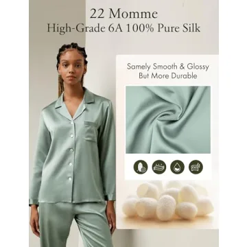 LilySilk Women's Silk Pajamas Set in Avocado Green