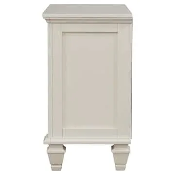 Coaster Home Furnishings Sandy Beach Coastal Wood 3-Drawer Bedroom Nightstand Bedside Table Organizer Unit Cream White 201302