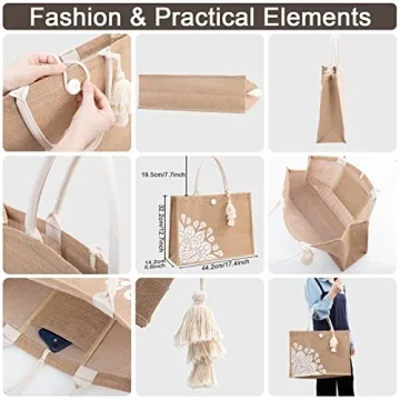 ITGOWISA Beach Bag: Trendy Jute Tote for Women