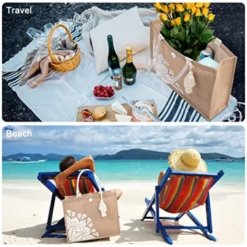 ITGOWISA Beach Bag: Trendy Jute Tote for Women