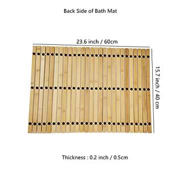 HJJKKH Bath Mat Rayon Derived from Bamboo, Foldable Floor Shower Bath Mat for Bathroom, Bathtub, Sho...