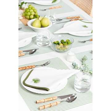 Hofdeco Premium Coastal Cotton Cloth Napkins Set of 4, 20”x20” Washable Dinner Napkins for Beach...