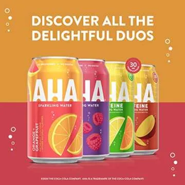 AHA Sparkling Water, Orange Grapefruit, 12 Fl Oz Cans, 8 Pack