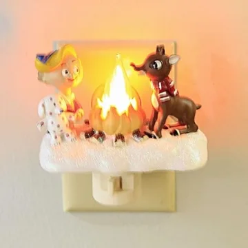 Roman Rudolph and Elf Campfire Night Light