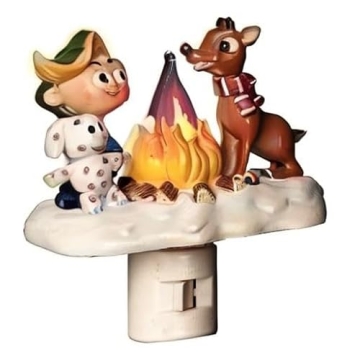 Roman Rudolph and Elf Campfire Night Light