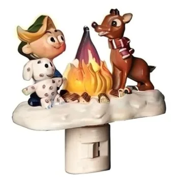 Roman Rudolph and Elf Campfire Night Light