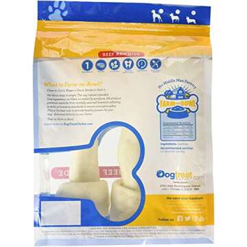 Dog Rawhide Bones Bulk Pack of 3 Natural Rawhide Protein Treats Knot Bone Chews Medium