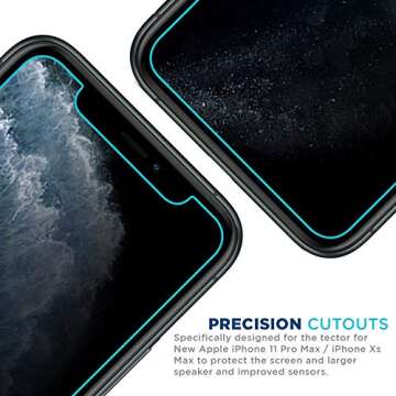 Tech Armor Privacy Ballistic Glass Screen Protector Designed for Apple iPhone 11 Pro Max and iPhone Xs Max 6.5 Inch 1 Pack 2019 Tempered Glass
