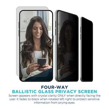 Tech Armor Privacy Ballistic Glass Screen Protector Designed for Apple iPhone 11 Pro Max and iPhone Xs Max 6.5 Inch 1 Pack 2019 Tempered Glass