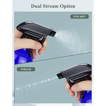 Wedama Glass Spray Bottle, 2 Pack Blue 16 oz Glass Spray Bottles for Cleaning Solutions and Essential Oils, Refillable Empty Spray Bottle with Adjustable Nozzles for Alcohol, Plant and Hair Care
