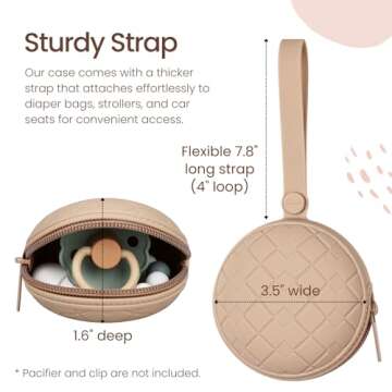 Kalovin Pacifier Holder Case,Pack of 2 Baby Silicone Pacifier Holder Case, Protective Storage Contai...