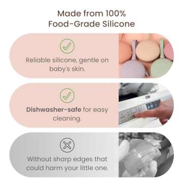 Kalovin Pacifier Holder Case,Pack of 2 Baby Silicone Pacifier Holder Case, Protective Storage Container Attaches to Strollers & Diaper Bags (Color 1)