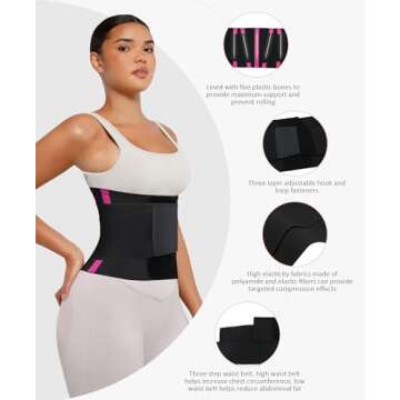 FeelinGirl Workout Waist Trainer Cincher Neoprene Postnatal Shaper Tummy Slimmer Plus Size for Women...