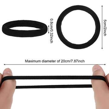 60 Black Seamless Hair Ties and 60 Black Bobby Pins with Box for Thick, Heavy, and Curly Hair - No M...